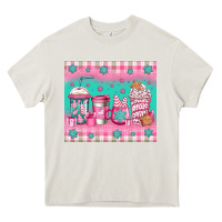 Cream pink christmas coffee Heavy Core Tee - Jasminsmagicworld