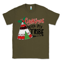 Army Green Christmas with my tribe boho Classic Tee - CowhideDigitalArt