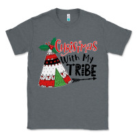 Charcoal Heather Christmas with my tribe boho Classic Tee - CowhideDigitalArt