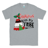 Heather Grey Christmas with my tribe boho Classic Tee - CowhideDigitalArt