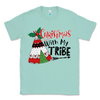 Seafoam Christmas with my tribe boho Classic Tee - CowhideDigitalArt