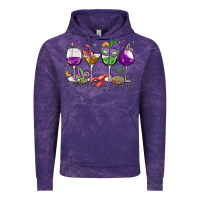 Cloud Purple mardi gras wine glasses Vintage Hoodie - MaliasSmallBusiness