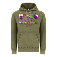 Vintage Olive mardi gras wine glasses Vintage Hoodie - MaliasSmallBusiness