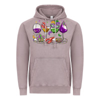 Vintage Zinc mardi gras wine glasses Vintage Hoodie - MaliasSmallBusiness