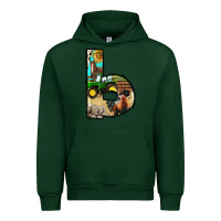 Forest Green farm life alphabet lowercase letters b Urban Hoodie - BundleAndBundleShop