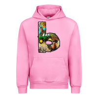 Fuchsia Pink farm life alphabet lowercase letters b Urban Hoodie - BundleAndBundleShop