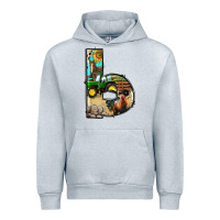 Heather Grey farm life alphabet lowercase letters b Urban Hoodie - BundleAndBundleShop