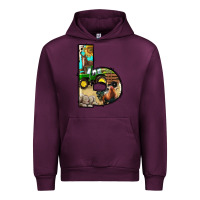 Mauve Wine farm life alphabet lowercase letters b Urban Hoodie - BundleAndBundleShop