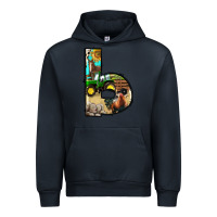Navy farm life alphabet lowercase letters b Urban Hoodie - BundleAndBundleShop