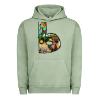 Pigment Oil Green farm life alphabet lowercase letters b Urban Hoodie - BundleAndBundleShop