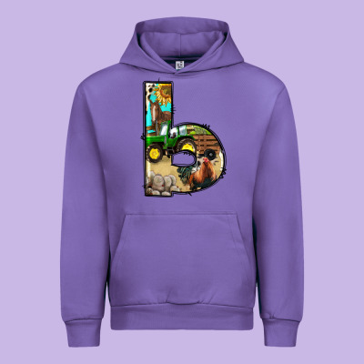 Farm Life Alphabet Lowercase Letters B Urban Hoodie Designed By Bundleandbundleshop