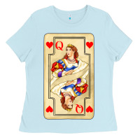 Baby Blue love playing cards queen Ladies Tee - AdoDesignShop
