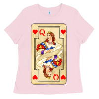 Bubblegum Pink love playing cards queen Ladies Tee - AdoDesignShop