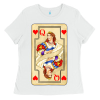 White love playing cards queen Ladies Tee - AdoDesignShop
