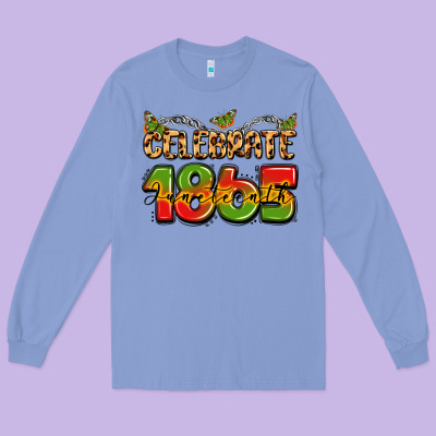 Celebrate 1865 Juneteenth Long Sleeve Tee Designed By Lillyallendesigns