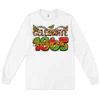 White celebrate 1865 juneteenth Long Sleeve Tee - LillyAllenDesigns
