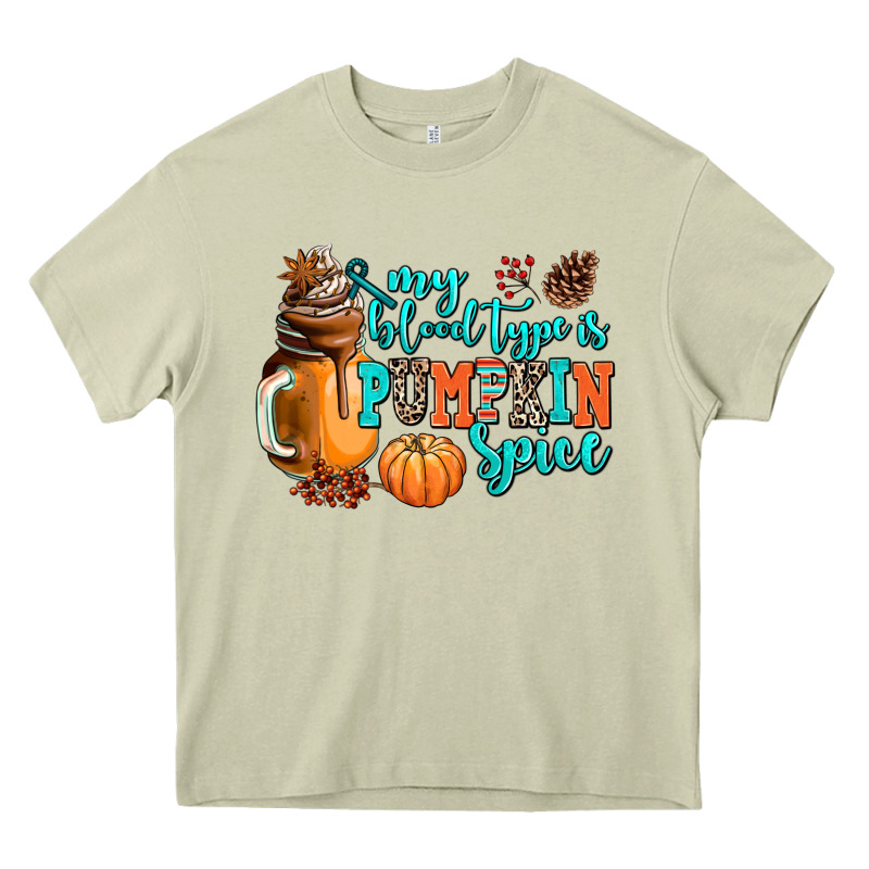 My Blood Type Is Pumpkin Spice Heavy Core Tee by AdoDesignShop | Teevron