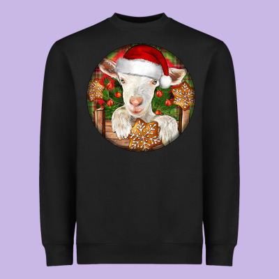 Baby Cashmere Goat Christmas Heavyweight Sweatshirt Designed By Lillyallendesigns