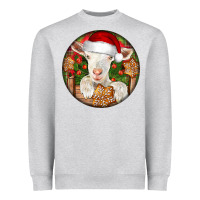 Heather Grey Baby Cashmere Goat Christmas Heavyweight Sweatshirt - LillyAllenDesigns
