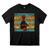 Black doberman with western background Heavy Core Tee - Artiststas