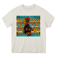 Cream doberman with western background Heavy Core Tee - Artiststas