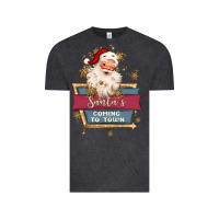 Vintage Black santa's coming to town Vintage Tee - MaliasSmallBusiness