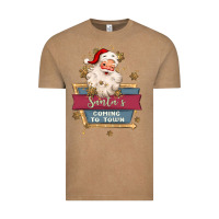 Vintage Coffee santa's coming to town Vintage Tee - MaliasSmallBusiness
