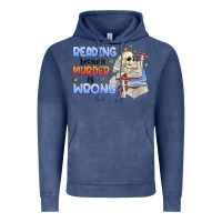 Vintage Denim reading because murder is wrong Vintage Hoodie - MaliasSmallBusiness