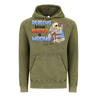 Vintage Olive reading because murder is wrong Vintage Hoodie - MaliasSmallBusiness