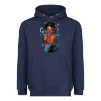 Navy Afro black boy Heavyweight Hoodie - HowdyJamesFarm
