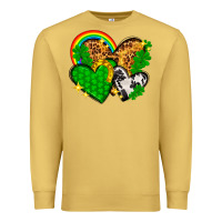 Antique Gold St. Patrick's Day hearts with leopard Premium Sweatshirt - HowdyJamesFarm