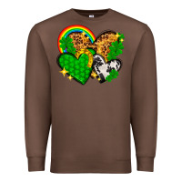 Chestnut St. Patrick's Day hearts with leopard Premium Sweatshirt - HowdyJamesFarm