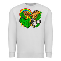 Dove Grey St. Patrick's Day hearts with leopard Premium Sweatshirt - HowdyJamesFarm