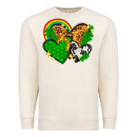 Sandshell St. Patrick's Day hearts with leopard Premium Sweatshirt - HowdyJamesFarm