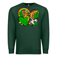 Sports Green St. Patrick's Day hearts with leopard Premium Sweatshirt - HowdyJamesFarm