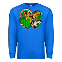 True Royal St. Patrick's Day hearts with leopard Premium Sweatshirt - HowdyJamesFarm
