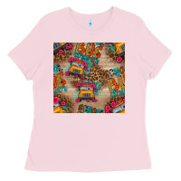 Bubblegum Pink school bus driver and flower seamless patterns Ladies Tee - BundleAndBundleShop
