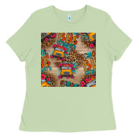 Matcha school bus driver and flower seamless patterns Ladies Tee - BundleAndBundleShop