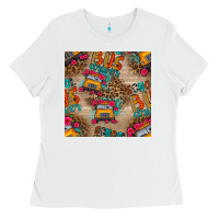 White school bus driver and flower seamless patterns Ladies Tee - BundleAndBundleShop