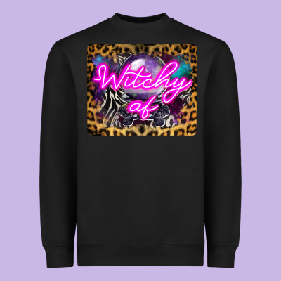 Witchy Af Crystal Ball Heavyweight Sweatshirt Designed By Lillyallendesigns