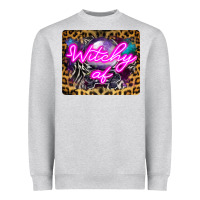 Heather Grey Witchy Af Crystal Ball Heavyweight Sweatshirt - LillyAllenDesigns