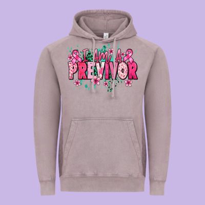 I Am A Previvor Vintage Hoodie Designed By Nancycooperartshop