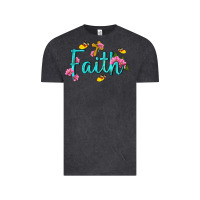 Vintage Black faith with flower and butterfly Vintage Tee - NancyCooperArtShop