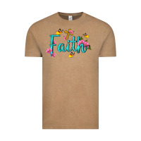 Vintage Coffee faith with flower and butterfly Vintage Tee - NancyCooperArtShop