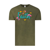 Vintage Olive faith with flower and butterfly Vintage Tee - NancyCooperArtShop