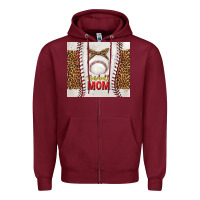 Burgundy baseball mom with leopard tumbler tbs Zipper Hoodie - TumblerDesignByShophia