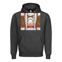 Charcoal Heather baseball mom with leopard tumbler tbs Zipper Hoodie - TumblerDesignByShophia