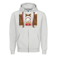 Dove Grey baseball mom with leopard tumbler tbs Zipper Hoodie - TumblerDesignByShophia