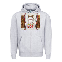 Heather Grey baseball mom with leopard tumbler tbs Zipper Hoodie - TumblerDesignByShophia