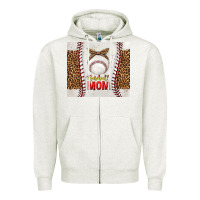 Oatmeal Heather baseball mom with leopard tumbler tbs Zipper Hoodie - TumblerDesignByShophia